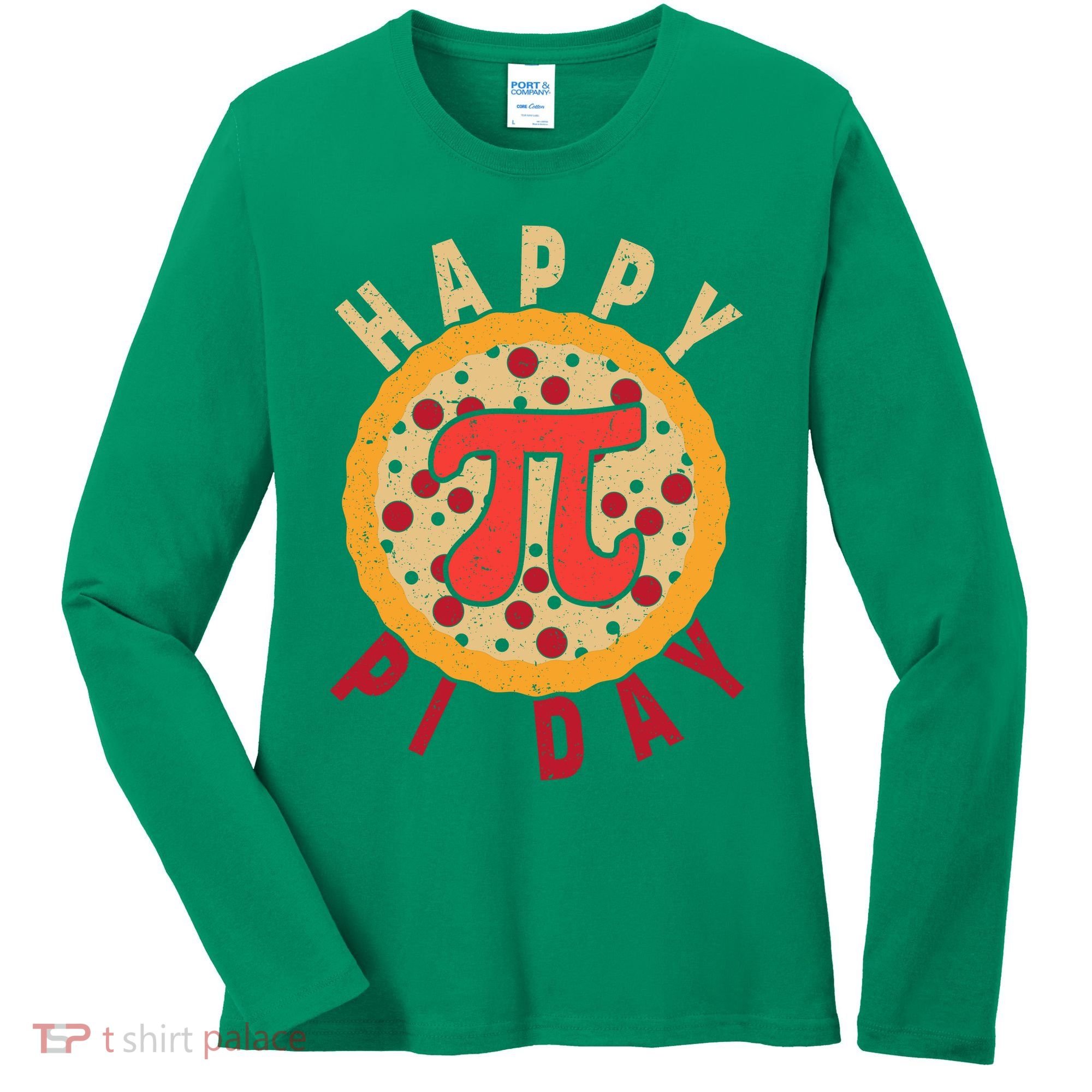 Funny Happy Pi Day Pizza Pie Women's Long Sleeve Shirt