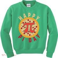 Funny Happy Pi Day Pizza Pie Kids Sweatshirt thumb 0