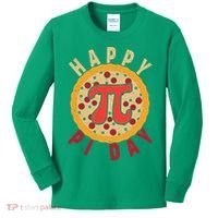 Funny Happy Pi Day Pizza Pie Kids Long Sleeve Shirt thumb 0