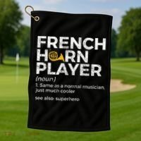 French Horn Player Definition Funny French Horn Golf Towel thumb 1