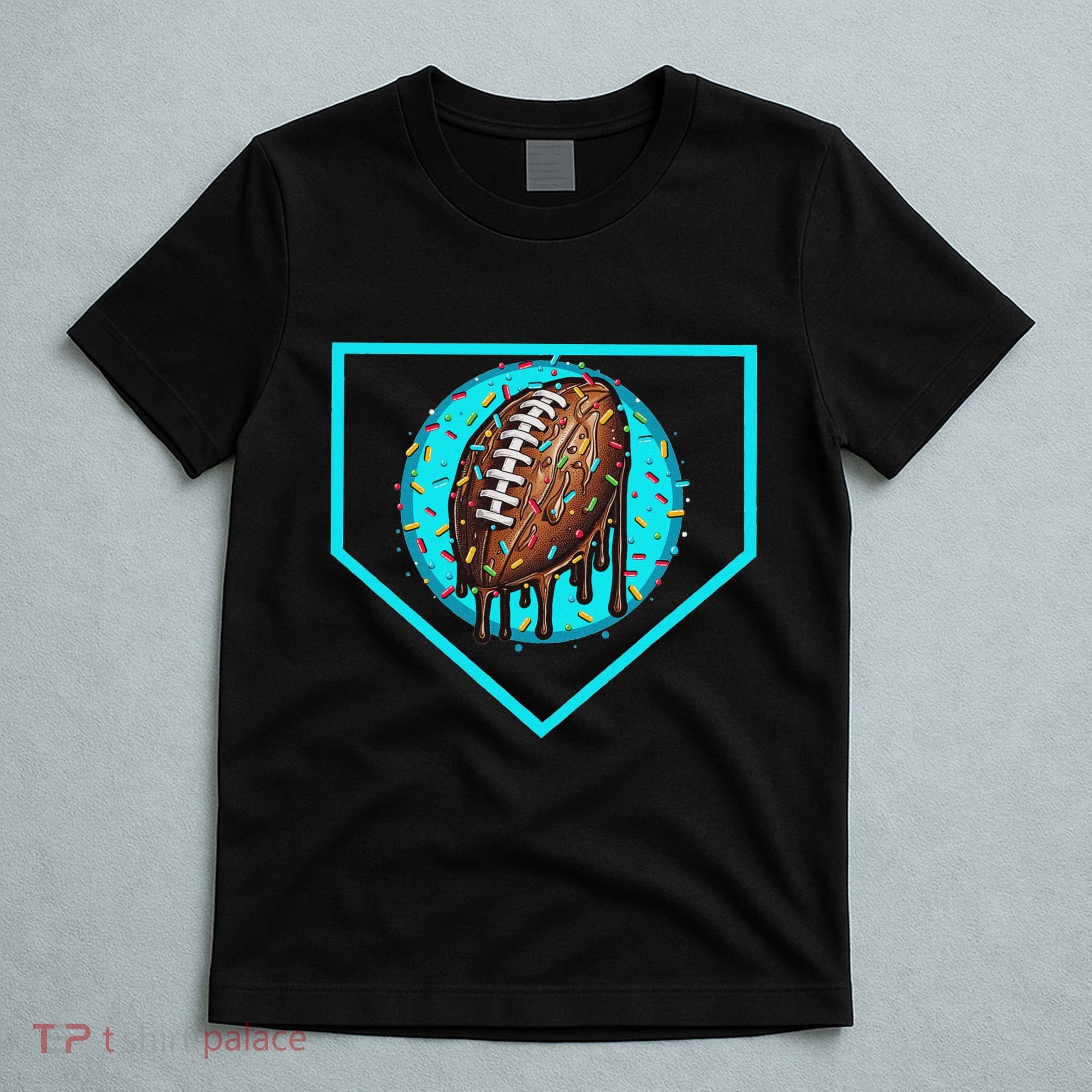 Football Home Plate Drip Ice Cream Football T-Shirt