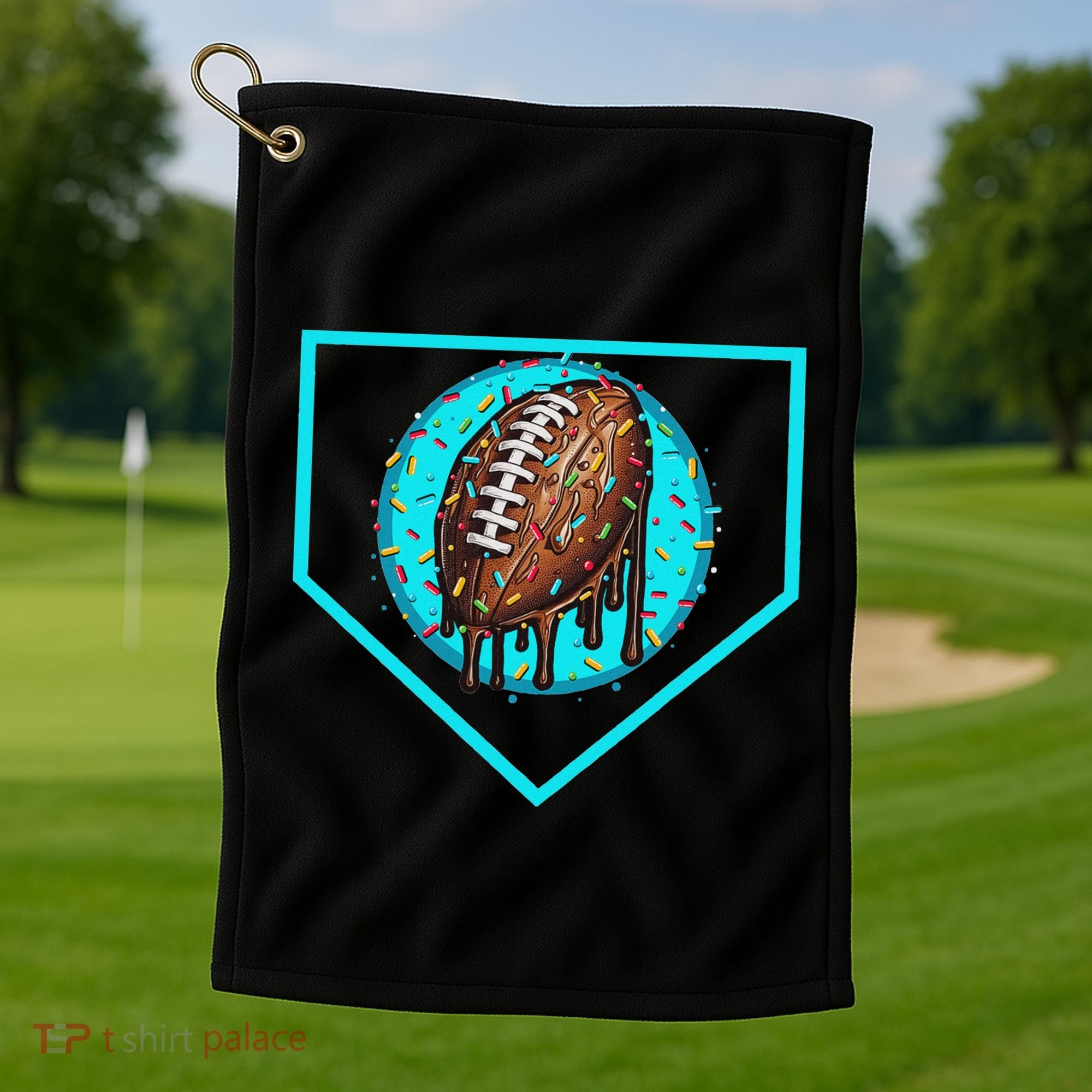 Football Home Plate Drip Ice Cream Football Golf Towel