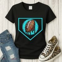Football Home Plate Drip Ice Cream Football Women's T-Shirt thumb 3