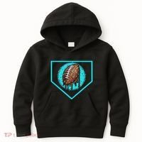 Football Home Plate Drip Ice Cream Football Kids Hoodie thumb 0