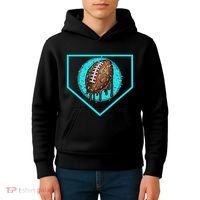 Football Home Plate Drip Ice Cream Football Kids Hoodie thumb 4