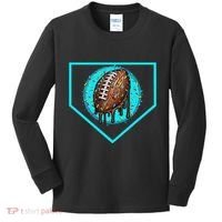 Football Home Plate Drip Ice Cream Football Kids Long Sleeve Shirt thumb 0