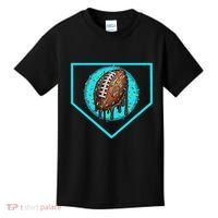 Football Home Plate Drip Ice Cream Football Kids T-Shirt thumb 0