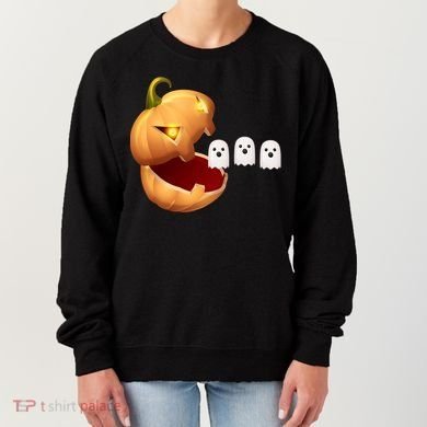 Funny Halloween Pumpkin Eating Ghost Women's Sweatshirt