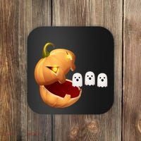 Funny Halloween Pumpkin Eating Ghost Coaster thumb 0