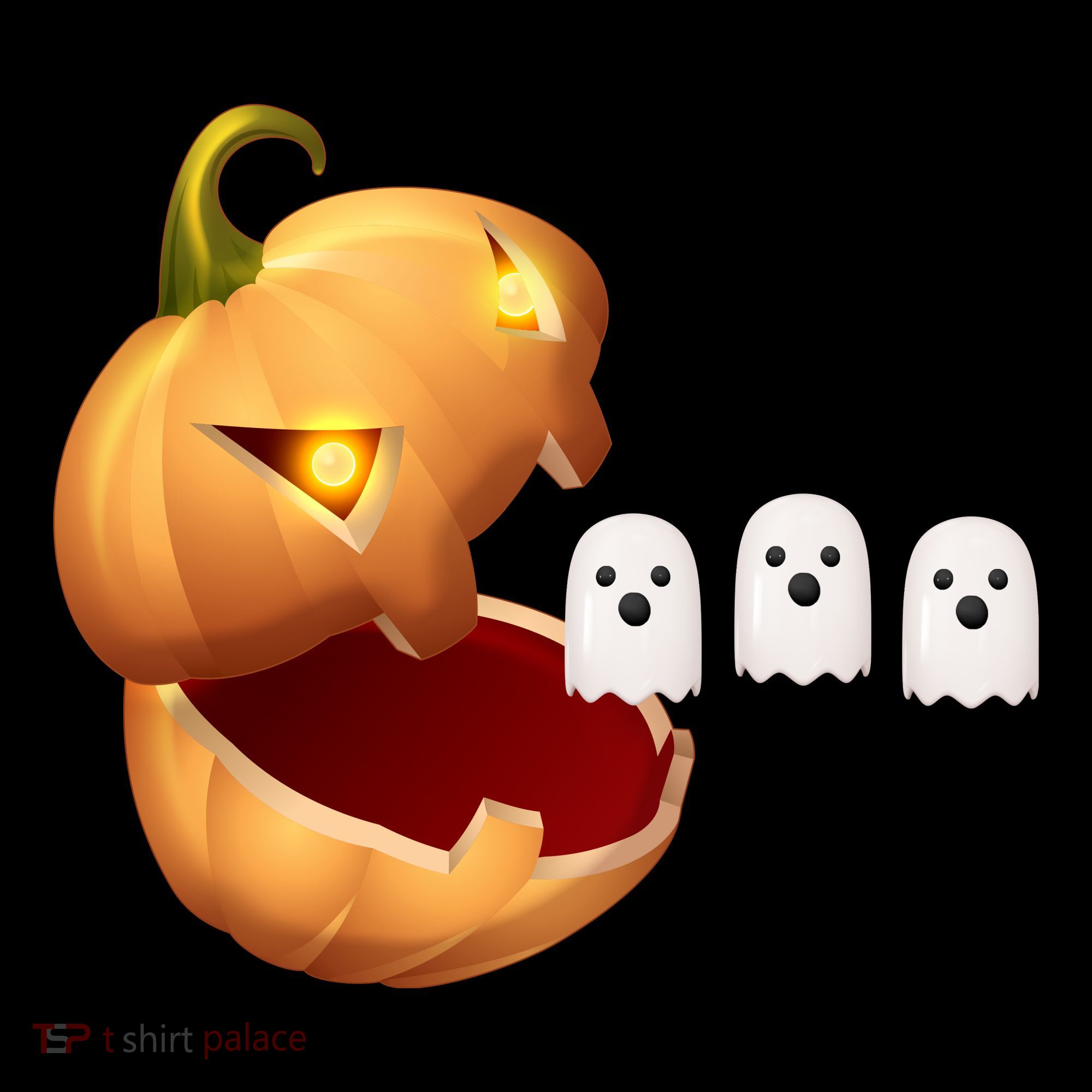 Funny Halloween Pumpkin Eating Ghost Coaster
