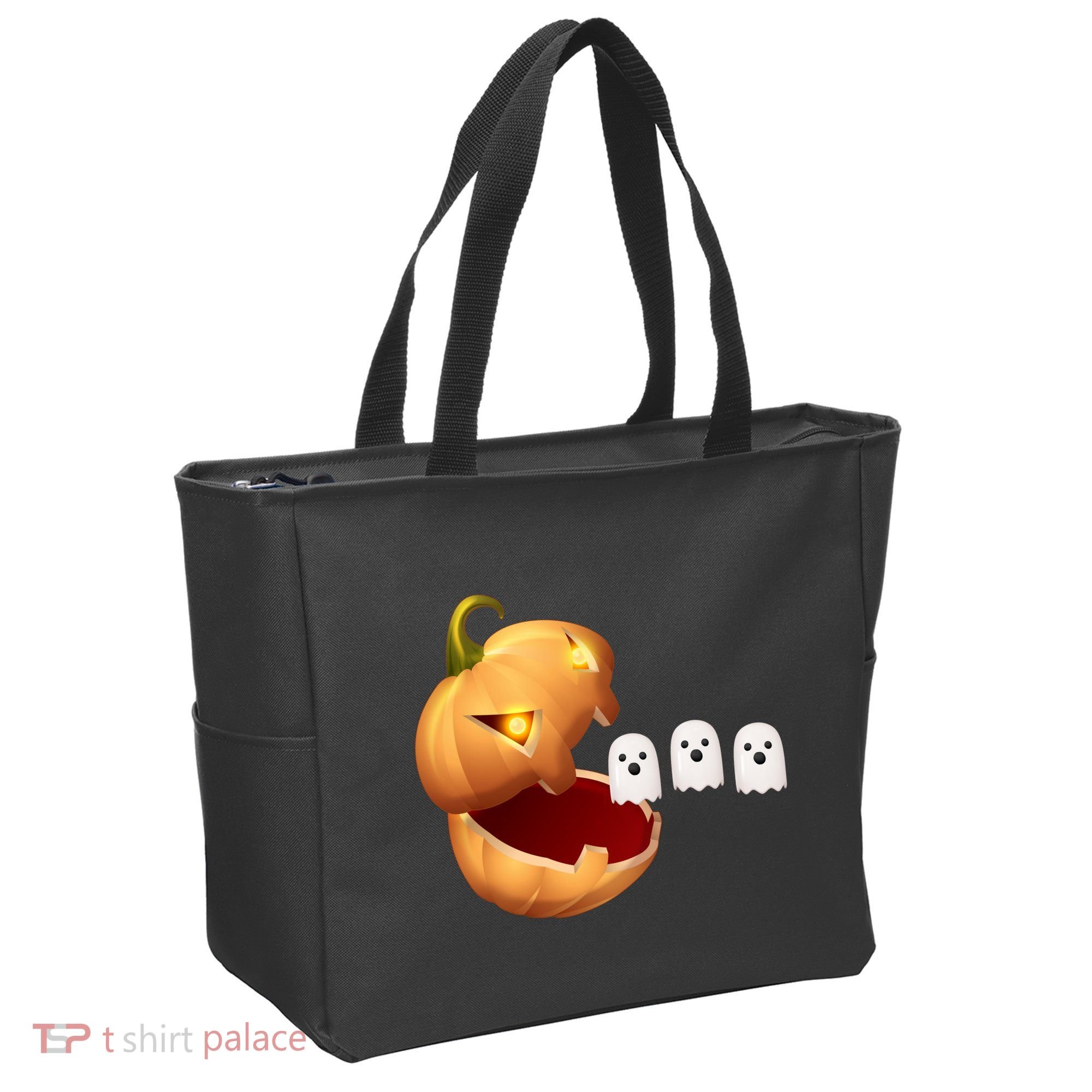 Funny Halloween Pumpkin Eating Ghost Tote Bag