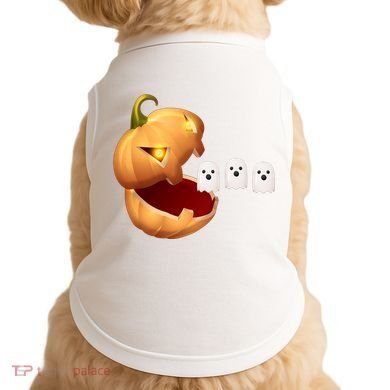 Funny Halloween Pumpkin Eating Ghost Doggie Tank
