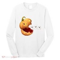 Funny Halloween Pumpkin Eating Ghost Long Sleeve Shirt thumb 0