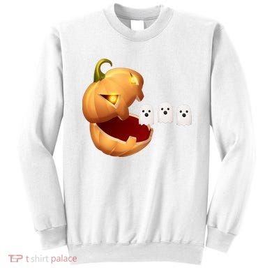 Funny Halloween Pumpkin Eating Ghost Sweatshirt