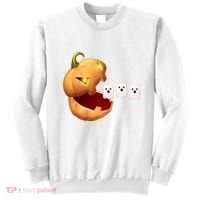 Funny Halloween Pumpkin Eating Ghost Sweatshirt thumb 0