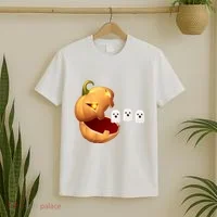 Funny Halloween Pumpkin Eating Ghost T-Shirt thumb 2