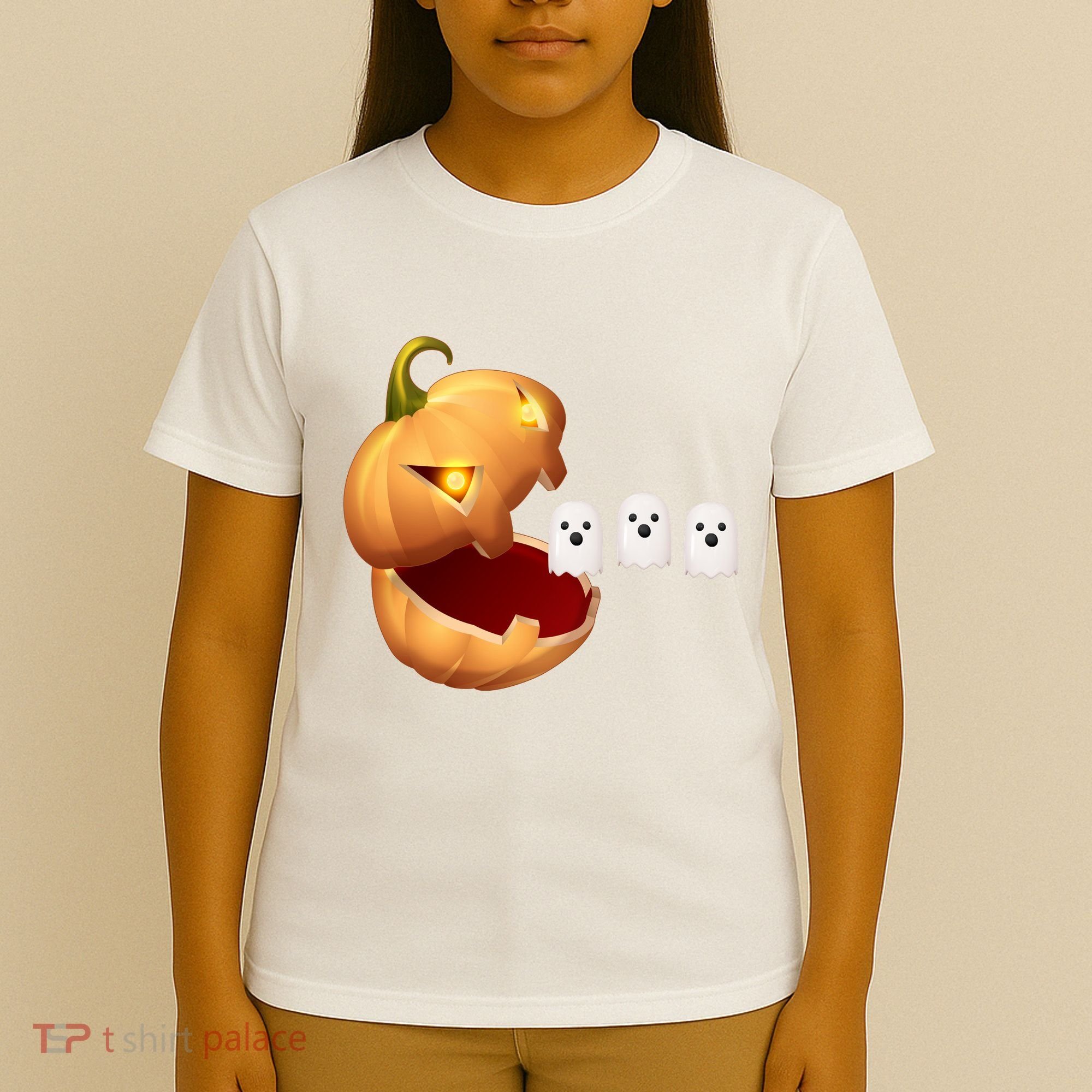 Funny Halloween Pumpkin Eating Ghost T-Shirt
