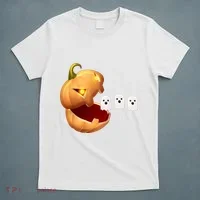 Funny Halloween Pumpkin Eating Ghost T-Shirt thumb 5