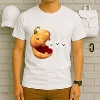 Funny Halloween Pumpkin Eating Ghost T-Shirt thumb 6
