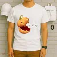 Funny Halloween Pumpkin Eating Ghost T-Shirt thumb 6