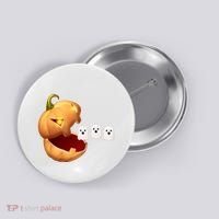 Funny Halloween Pumpkin Eating Ghost Button thumb 0