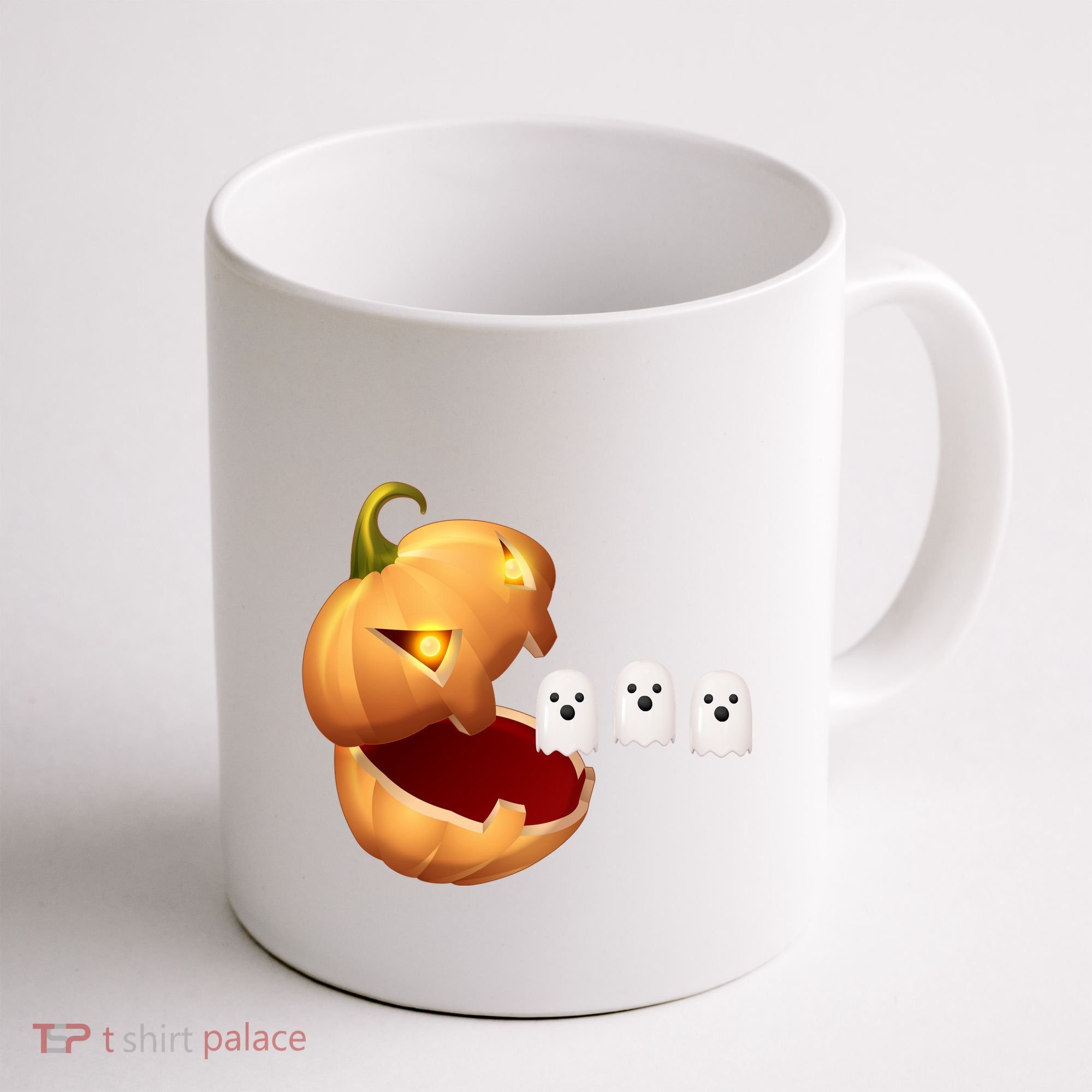 Funny Halloween Pumpkin Eating Ghost Coffee Mug