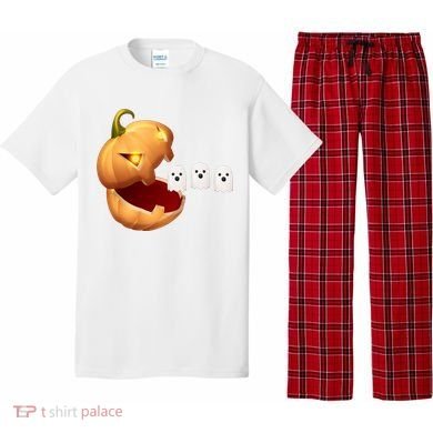 Funny Halloween Pumpkin Eating Ghost Pajama Set