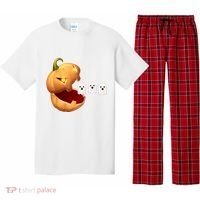 Funny Halloween Pumpkin Eating Ghost Pajama Set thumb 0