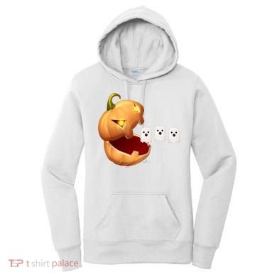 Funny Halloween Pumpkin Eating Ghost Women's Hoodie