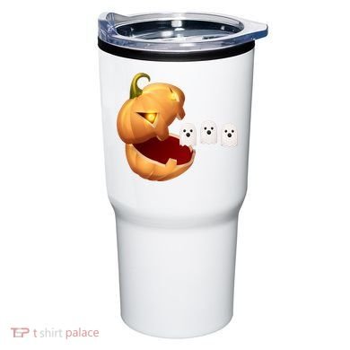 Funny Halloween Pumpkin Eating Ghost Tumbler