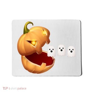 Funny Halloween Pumpkin Eating Ghost Mousepad