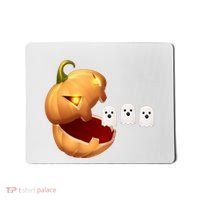 Funny Halloween Pumpkin Eating Ghost Mousepad thumb 0