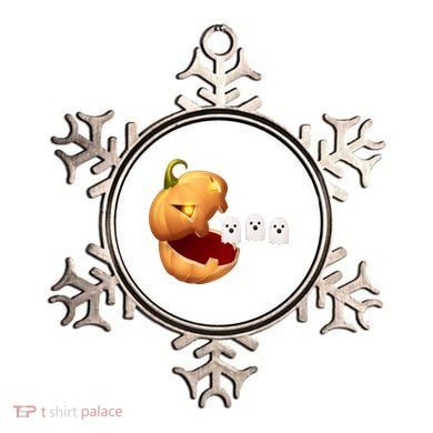 Funny Halloween Pumpkin Eating Ghost Ornament