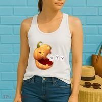 Funny Halloween Pumpkin Eating Ghost Women's Tank Top thumb 2