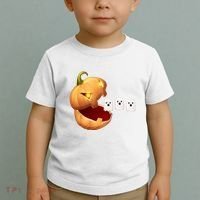 Funny Halloween Pumpkin Eating Ghost Toddler T-Shirt thumb 2