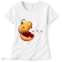 Funny Halloween Pumpkin Eating Ghost Women's T-Shirt thumb 0