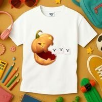 Funny Halloween Pumpkin Eating Ghost Kids T-Shirt thumb 3
