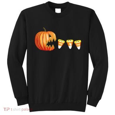 Funny Halloween Pumpkin Jack O Lantern Eating Candy Corn Sweatshirt
