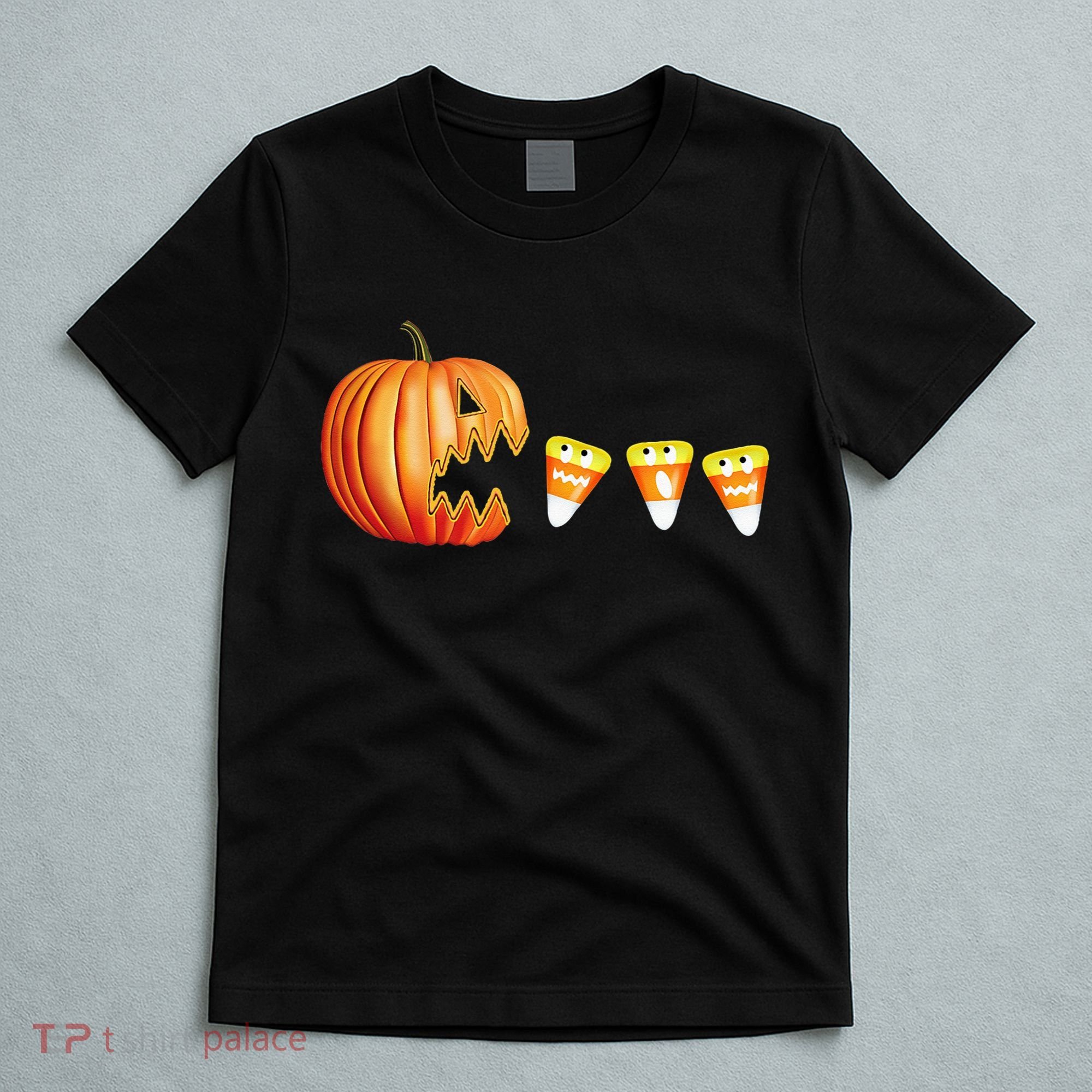 Funny Halloween Pumpkin Jack O Lantern Eating Candy Corn T-Shirt