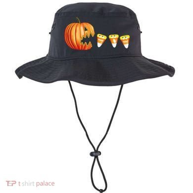 Funny Halloween Pumpkin Jack O Lantern Eating Candy Corn Bucket Hat