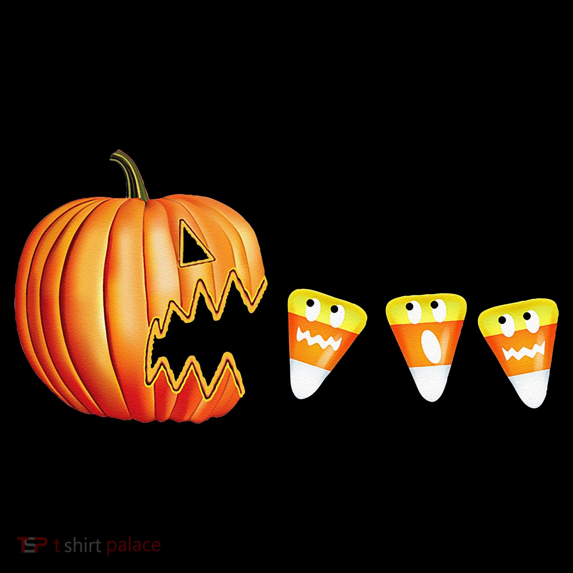 Funny Halloween Pumpkin Jack O Lantern Eating Candy Corn Bucket Hat