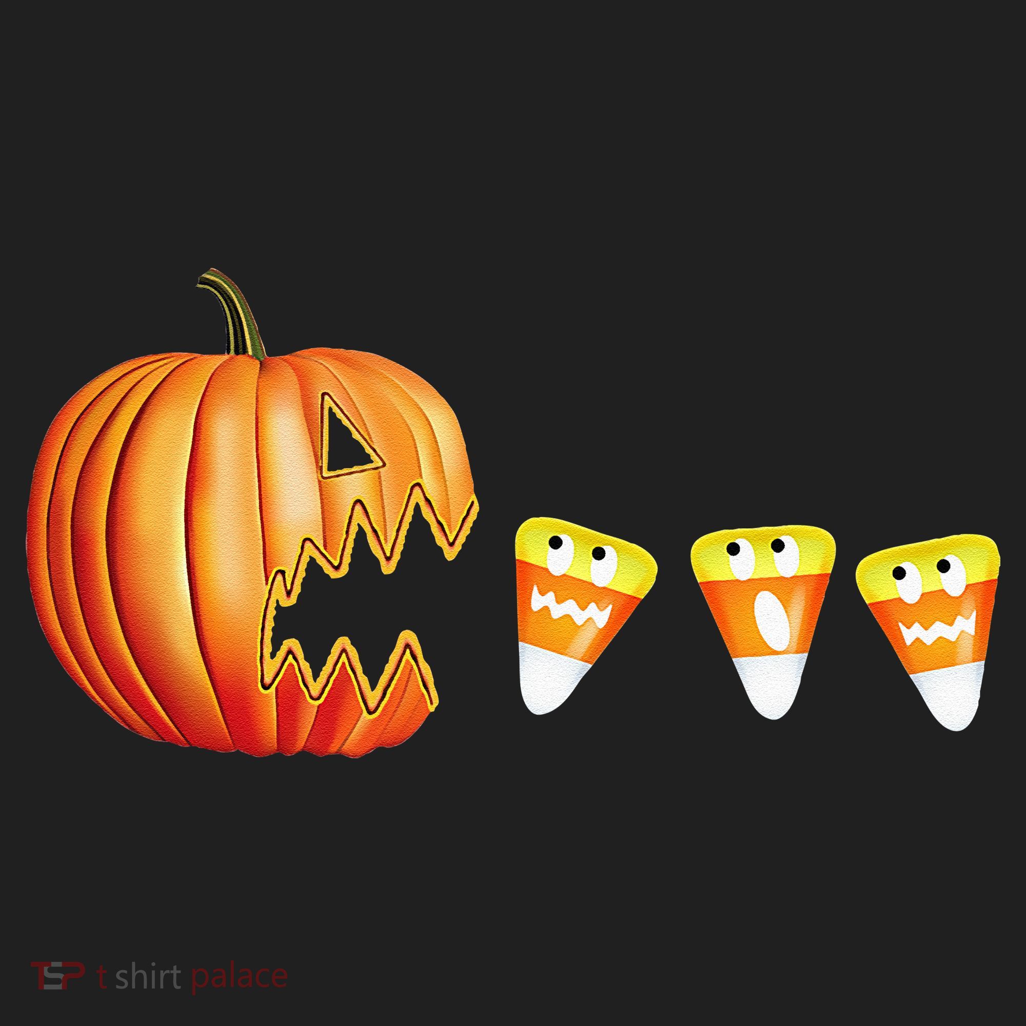Funny Halloween Pumpkin Jack O Lantern Eating Candy Corn Beanie