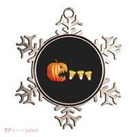 Funny Halloween Pumpkin Jack O Lantern Eating Candy Corn Ornament thumb 0