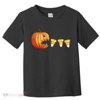 Funny Halloween Pumpkin Jack O Lantern Eating Candy Corn Toddler T-Shirt thumb 0