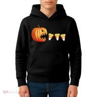 Funny Halloween Pumpkin Jack O Lantern Eating Candy Corn Kids Hoodie thumb 4
