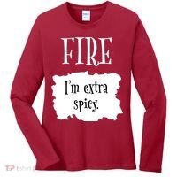 Fire Hot Packet Halloween Taco Im Extra Spicy Costume Women's Long Sleeve Shirt thumb 0