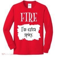 Fire Hot Packet Halloween Taco Im Extra Spicy Costume Kids Long Sleeve Shirt thumb 0