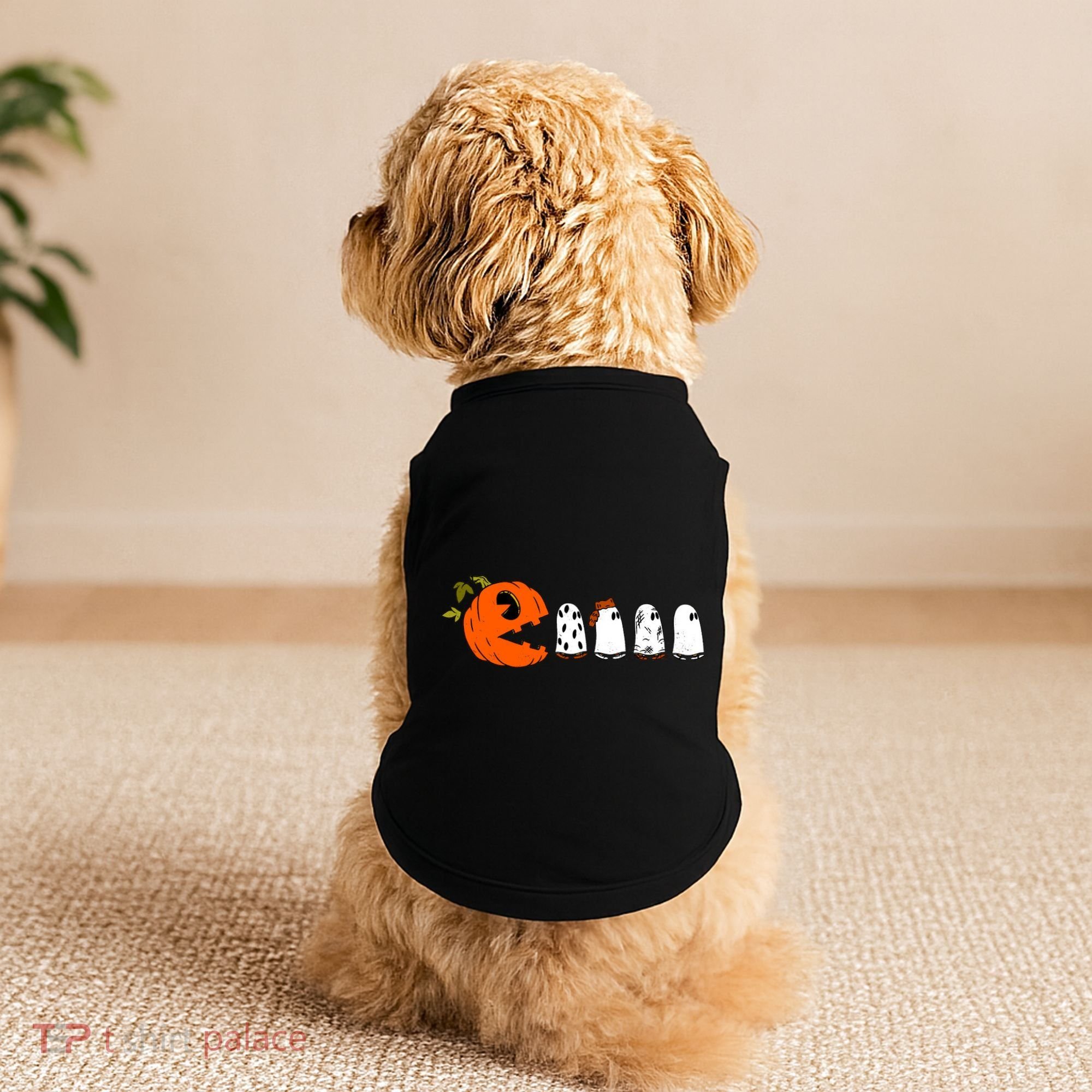 Funny Halloween Pumpkin Ghosts Retro Gamer Doggie Tank