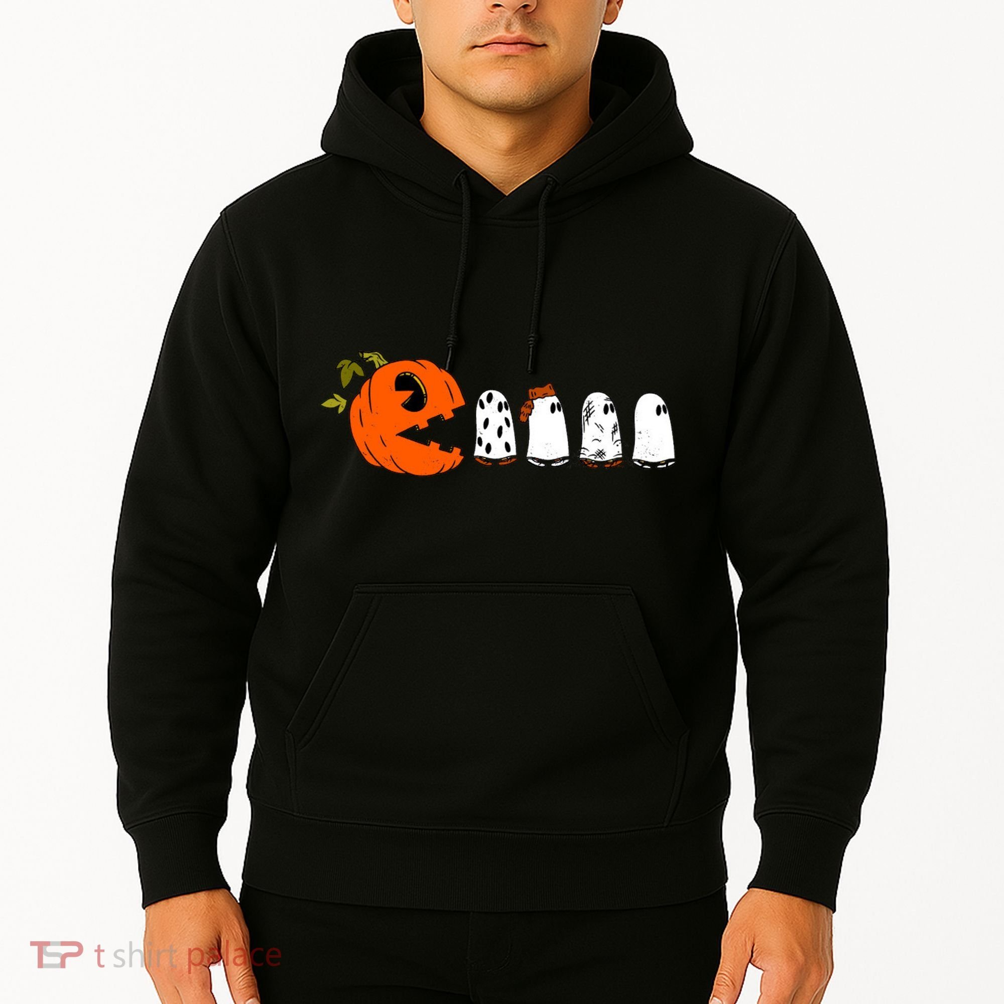 Funny Halloween Pumpkin Ghosts Retro Gamer Hoodie