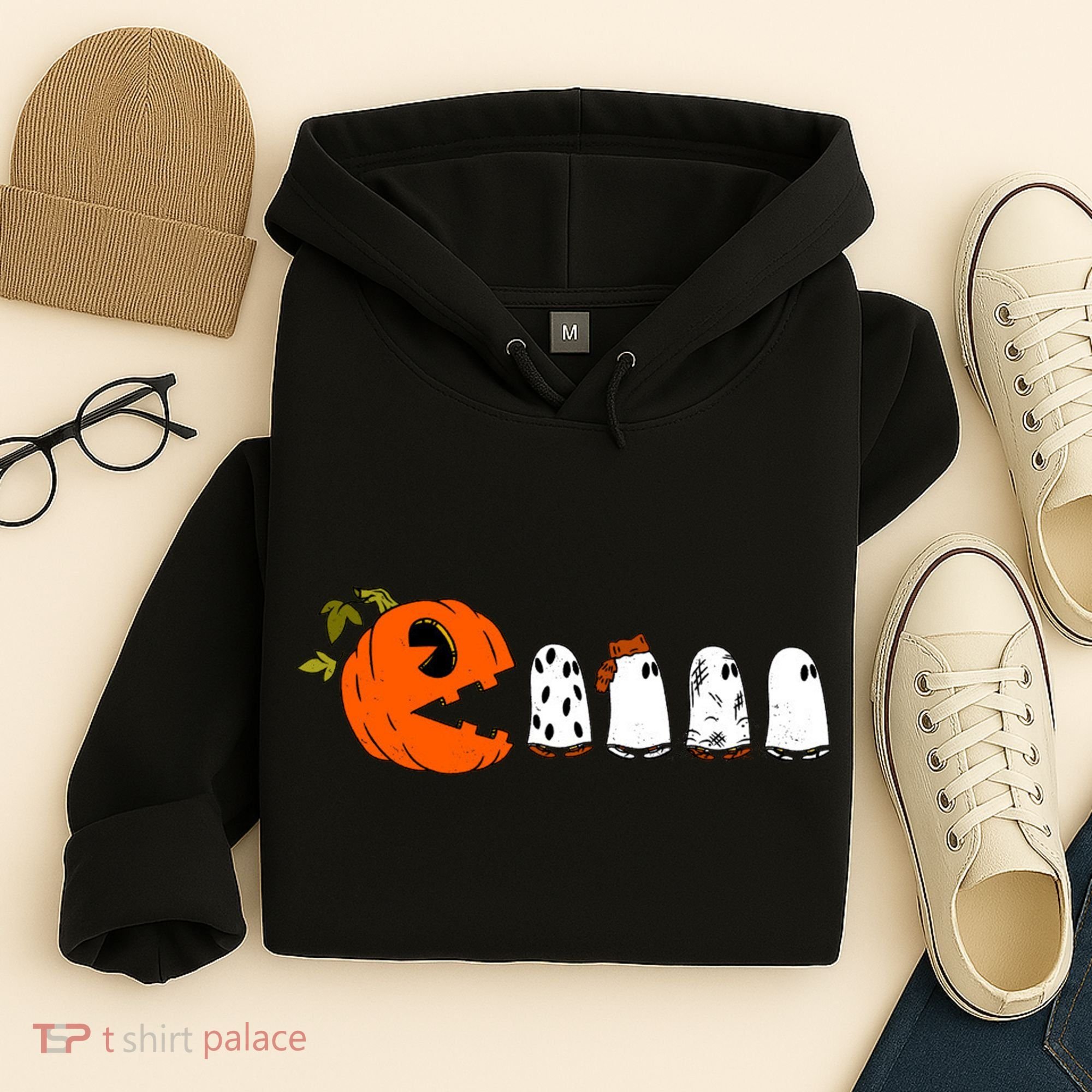 Funny Halloween Pumpkin Ghosts Retro Gamer Hoodie